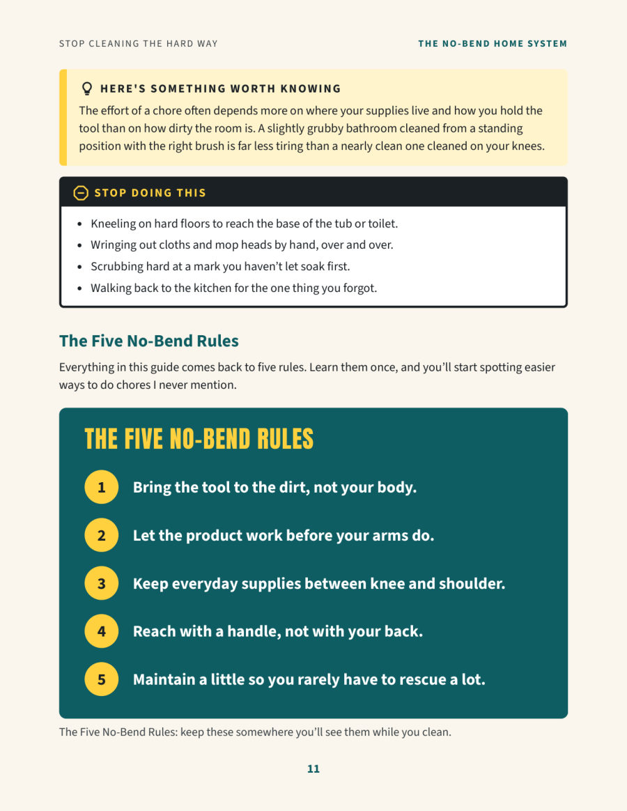 Sample page: The Five No-Bend Rules